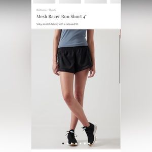 Athleta mesh racer run short 4”